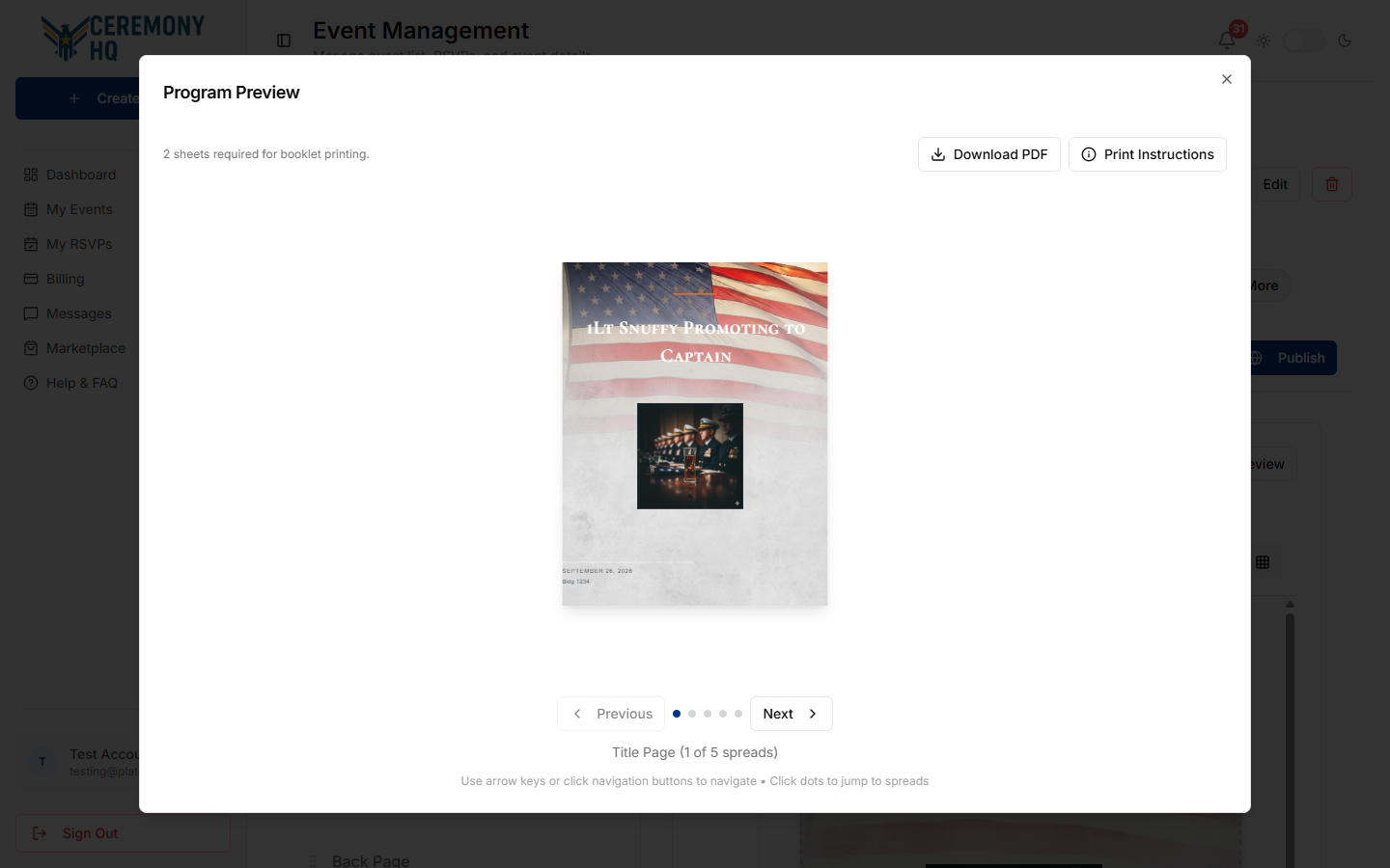 Event Program Planner step 3